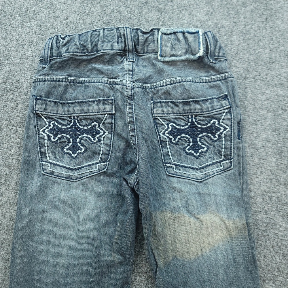 Helix Boys Slim Bootcut Jeans Size 10 Medium Wash Embroidered Back Pockets Denim